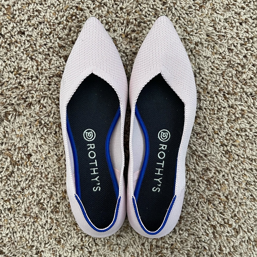 Rothy’s Pale Pink Pointed Toe Flats